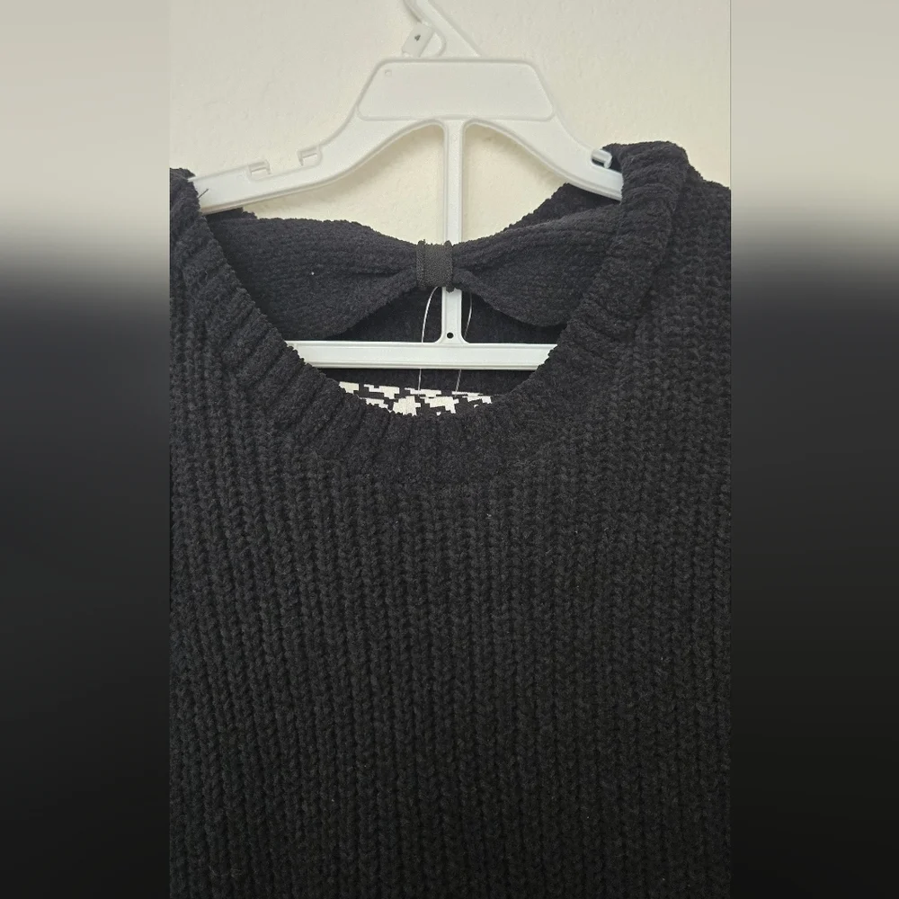 btween Black Knit Top with Houndstooth Bottom